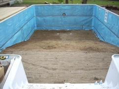 line pool walls with foam