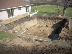 pour concrete footing